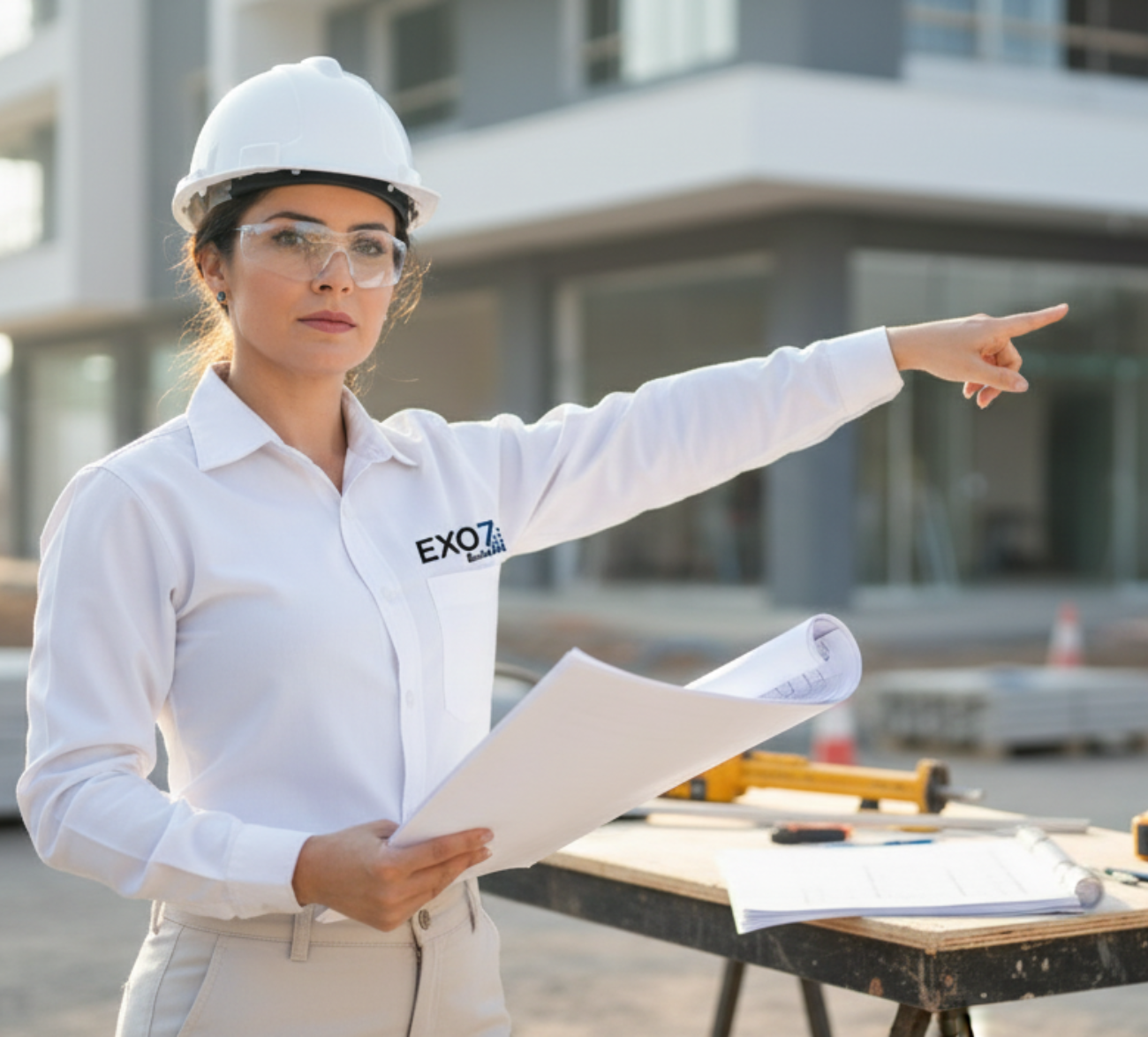 Equipe da construtora em obra